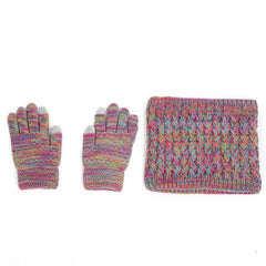 Conjunto de tres piezas de gorro, bufanda y guantes con doble bola gruesa y forro polar para niños, otoño e invierno