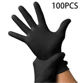 Guantes protectores desechables negros de material compuesto