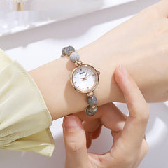 Fashionable All-match Elegant Quartz Watch Pearl Natural Stone Strap Bracelet Watch