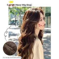 Perücke Natürliches langes lockiges Haar Big Wave Acht-Charakter Pony Perücke