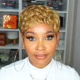 Short Hair Hand Wrapped Chemical Fiber Wig