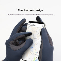 Reithandschuhe mit Fleecefutter, warm, mit Vollfinger-Touchscreen, Stoßdämpfung