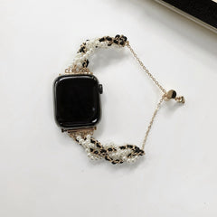 Lässiger, klassischer Stil, Lederstoff, Perlenkette