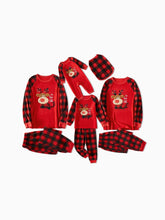 Weihnachts-Familienpyjama-Set mit Rentier-Stickerei