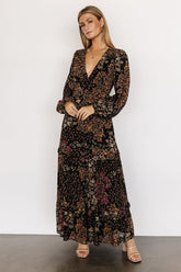 Herbstliches Maxikleid mit Blumenmuster