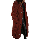 Kuschelige Strickjacke mit Kapuze aus grobem Strick