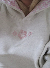 Sudadera con capucha con estampado de hibisco