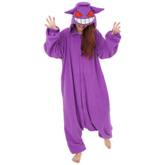 Gengar Cartoon inspiriertes Fleece-Onesie-Kostüm