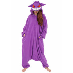 Gengar Cartoon inspiriertes Fleece-Onesie-Kostüm