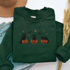 Halloween Schwarzes Katzen-Sweatshirt