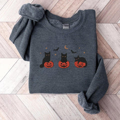 Halloween Schwarzes Katzen-Sweatshirt