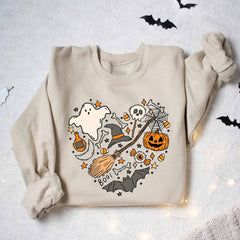 Sweatshirt mit Halloween-Doodles-Print