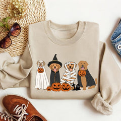 Sweatshirt mit Halloween-Hunde-Print