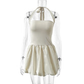 Sleeveless Ruched Bubble Mini Dress Dress