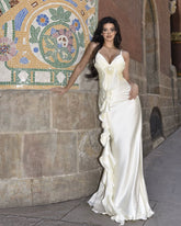 V-Neck Backless Ribbon Island Beach Dress