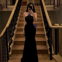 Halter Neck Hollow Back Fishtail Dress