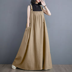 Pause The Moment – Latzkleid aus Denim mit Rundhalsausschnitt