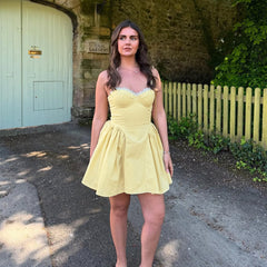 Dopamine One-shoulder Lace Waist Halter Dress