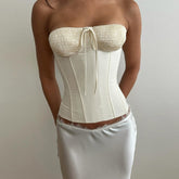 Solid Color Backless Tube Top With