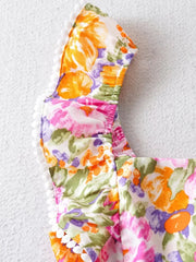 Tiered Ruffle Vibrant Floral Dress