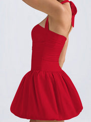 Sleeveless Ruched Bubble Mini Dress Dress
