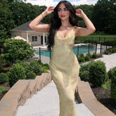 Retro Print Fitted Slip Dress