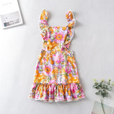 Tiered Ruffle Vibrant Floral Dress