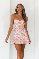 Fresh And Sweet Printed Pleated Dress