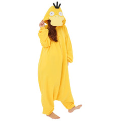 Psyduck Cartoon inspiriertes Fleece-Onesie-Kostüm