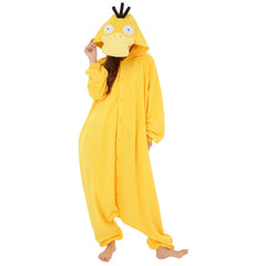 Psyduck Cartoon inspiriertes Fleece-Onesie-Kostüm