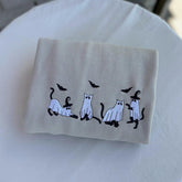 Sudadera de Halloween con gatos retro