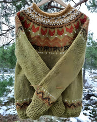 Suéter de punto de manga larga de invierno de estilo retro