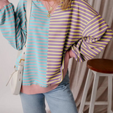Striped Pattern Sweater For Everyday