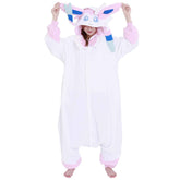 Sylveon Cartoon inspiriertes Fleece-Onesie-Kostüm