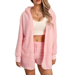 Conjunto de ropa de estar por casa de tres piezas con textura