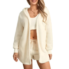 Conjunto de ropa de estar por casa de tres piezas con textura