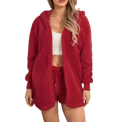 Conjunto de ropa de estar por casa de tres piezas con textura