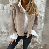 Abrigo redondo de lana de manga larga