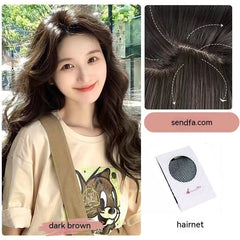 Perücke Natürliches langes lockiges Haar Big Wave Acht-Charakter Pony Perücke