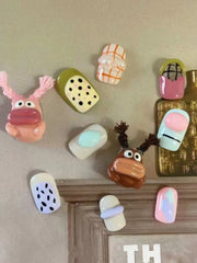 Pasadores creativos y divertidos con forma de boca de salchicha de muñeca fea