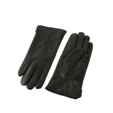 Guantes de piel de oveja de color europeo y americano para damas, cálidos para otoño e invierno con terciopelo.