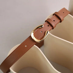 Gürtel aus echtem Rindsleder mit unregelmäßiger Schnalle