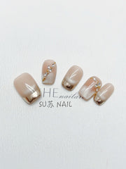 Handgetragene Rüstung Französisches Katzenauge Strass Weiß