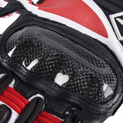 Guantes de moto de piel de oveja y fibra de carbono, equipamiento todoterreno para motociclistas.