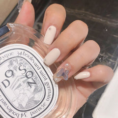 Parche de uñas con perla y mariposa desmontable