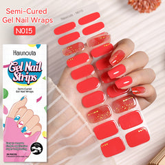 Pegatinas de gel para uñas de estilo japonés, semicurables, gel francés