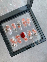 Pegatinas para uñas hechas a mano con diamantes de imitación