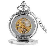 Klassische minimalistische, doppelseitige mechanische Vintage-Taschenuhr