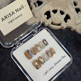 Punta de uña Maillard Color Blooming hecha a mano, ligera, de lujo, hecha a mano, de alta calidad