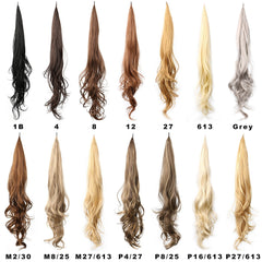 Peluca de cola de caballo alta, sinuosa, con ondas grandes, cabello largo y rizado